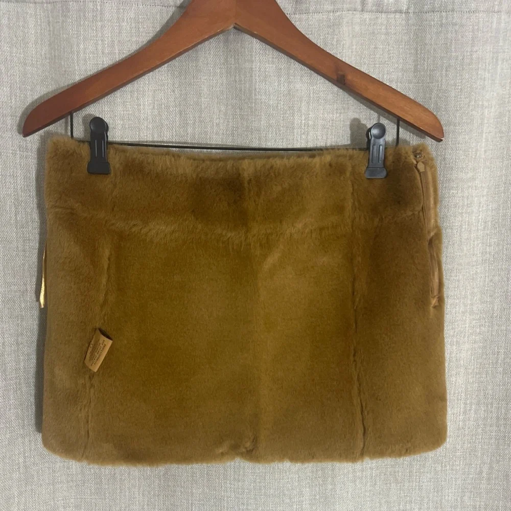 Women’s Festival Y2K UGG Australia Suede Fur Lined Mini Skirt Brown Size Small‎